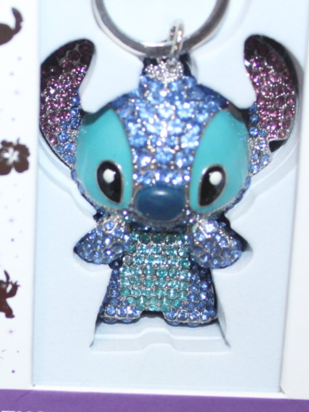 NWT Disney 3D Stitch Pave Bling bag charm Key Chain CUTE!! - Picture 6 of 6